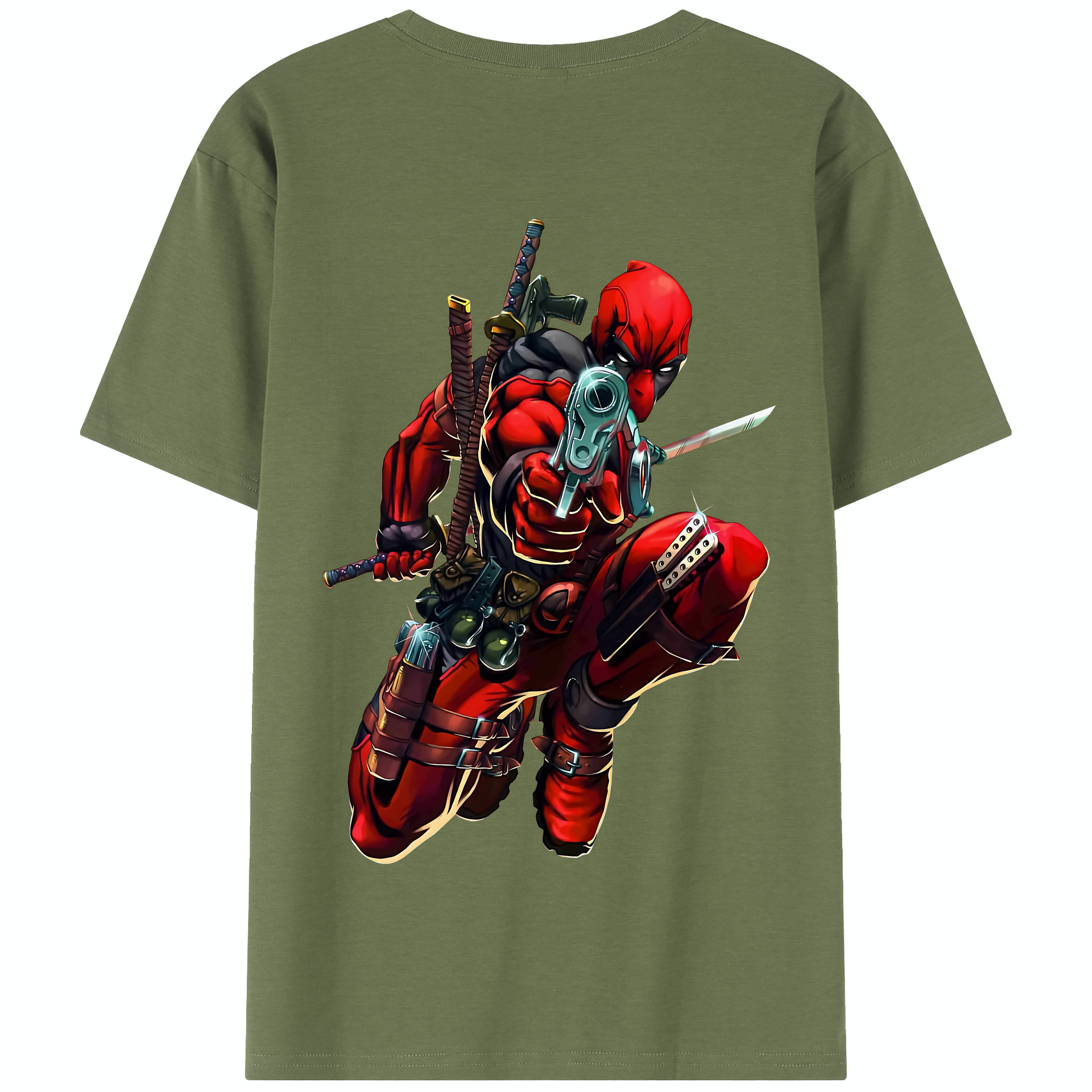（画像用） Deadpool デッドプール 綿100％半袖Tシャツ（背面プリント）